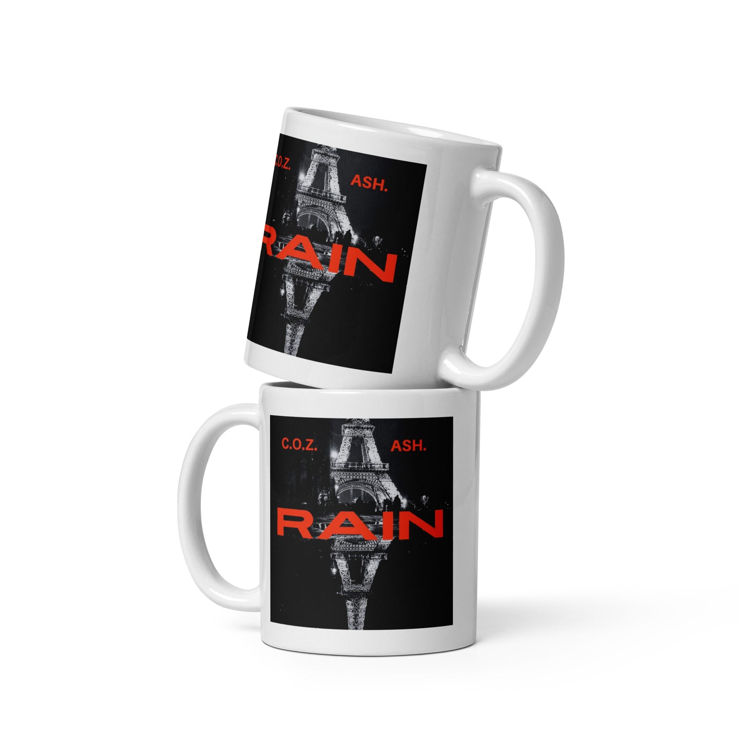 White glossy mug