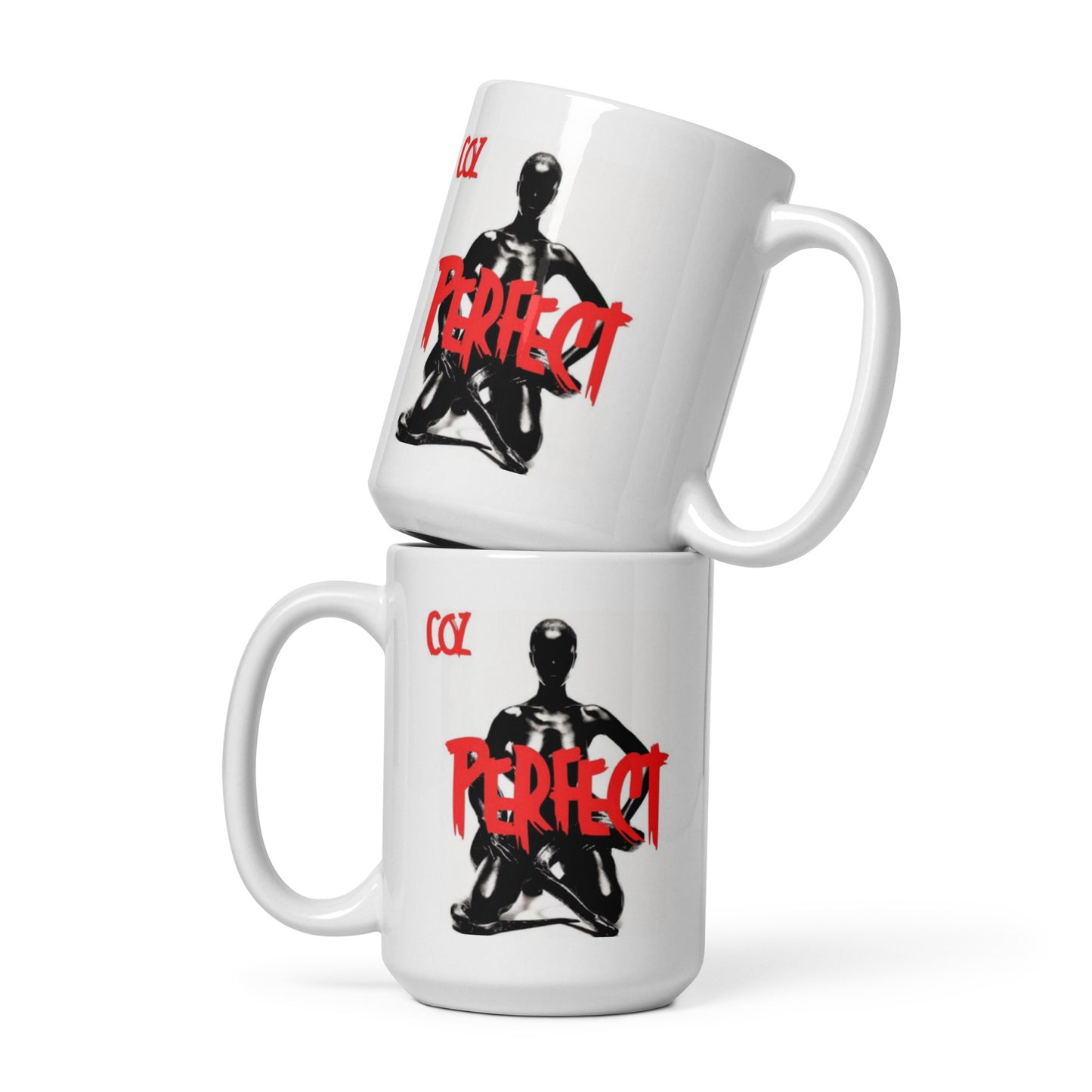 White glossy mug