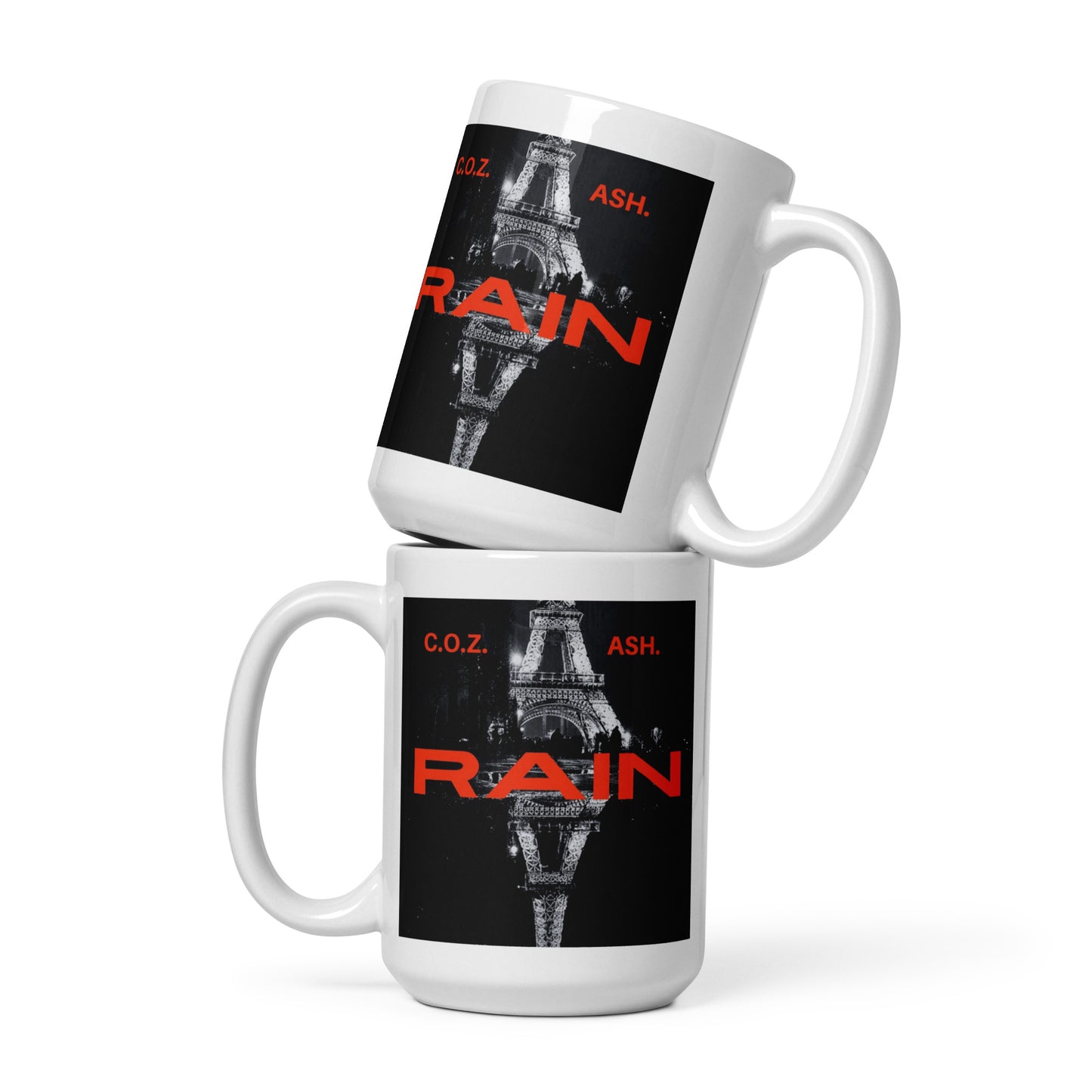 White glossy mug