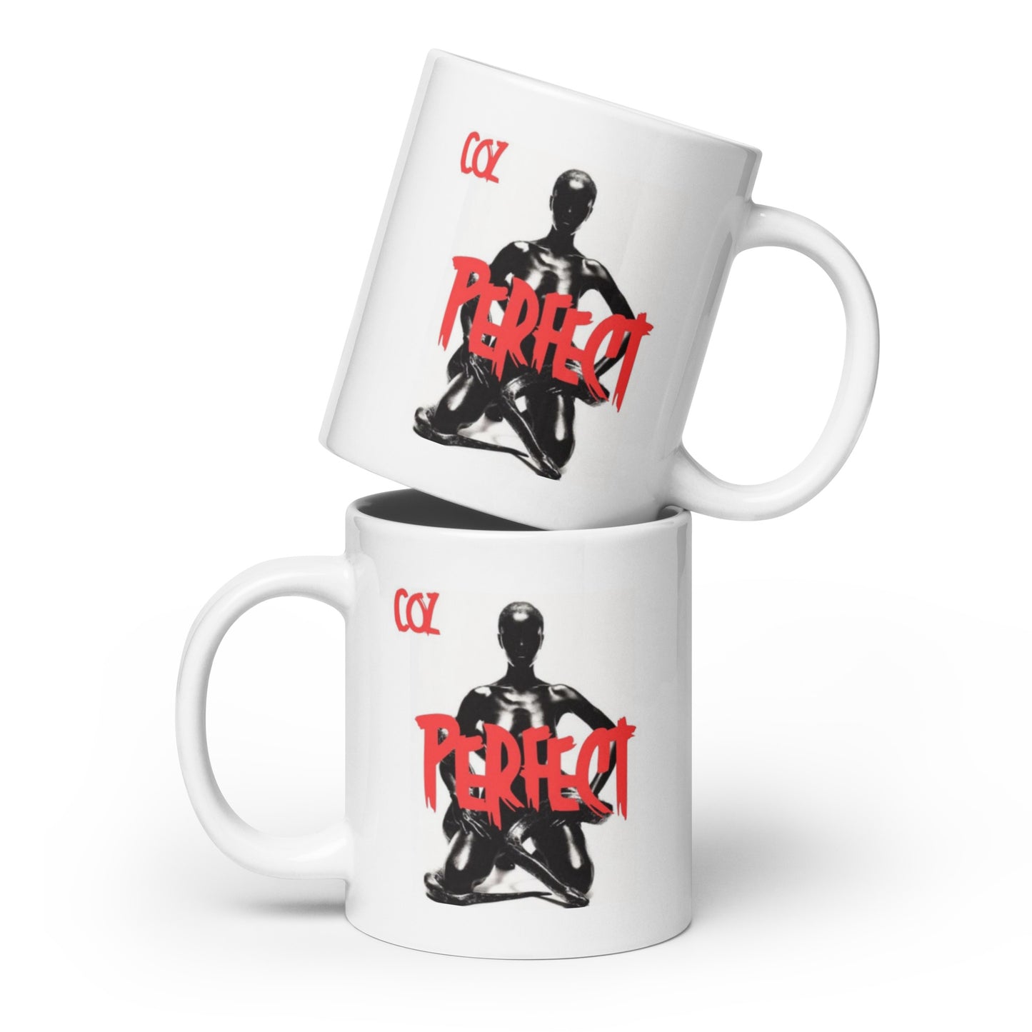 White glossy mug